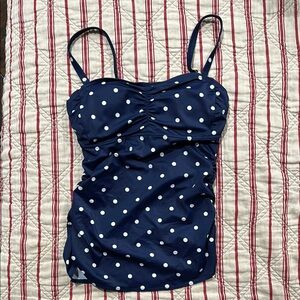 Soma Swim Tankini In Navy Polka Dot